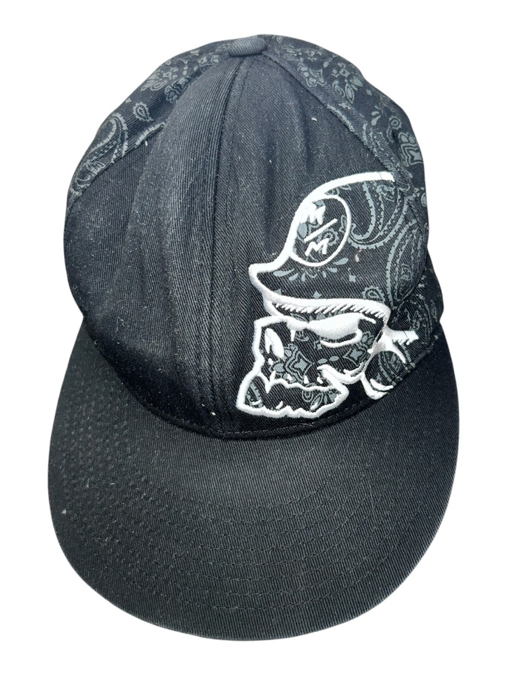 Metal Mulisha Flexfit Hat Black Paisley Skull Cap L/XL